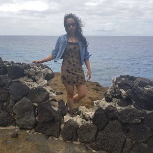 TOPSHOP Olive Palm Tree Bodycon Dress